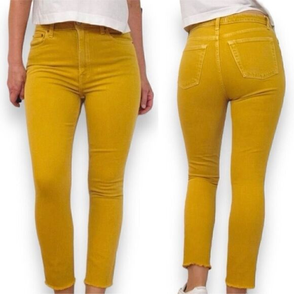 NWT Abercrombie & Fitch Simone High Rise Slim Jeans (Mustard)  - 24/00R - Picture 1 of 12
